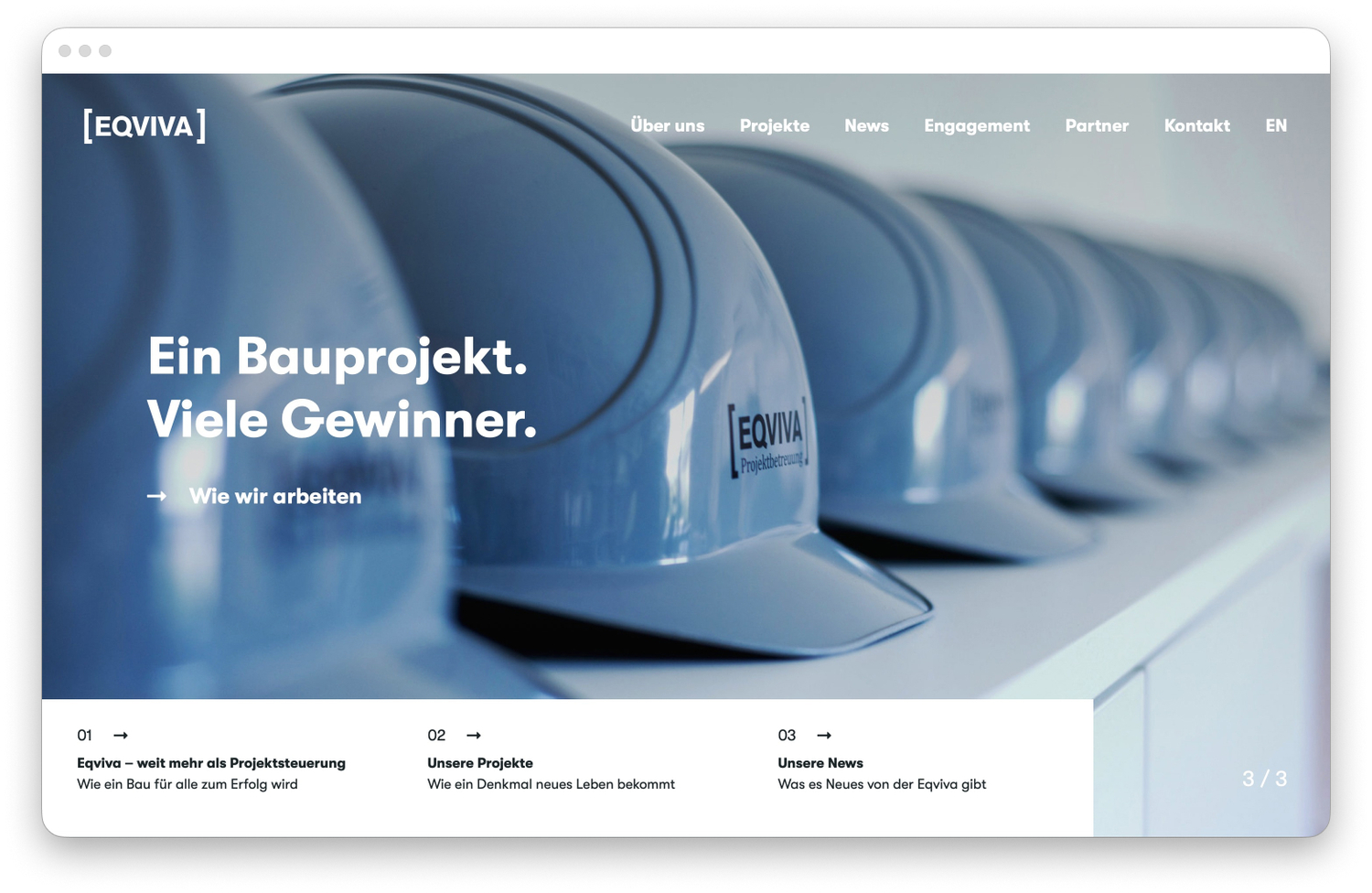 Screenshot der Starseite eqiva.de