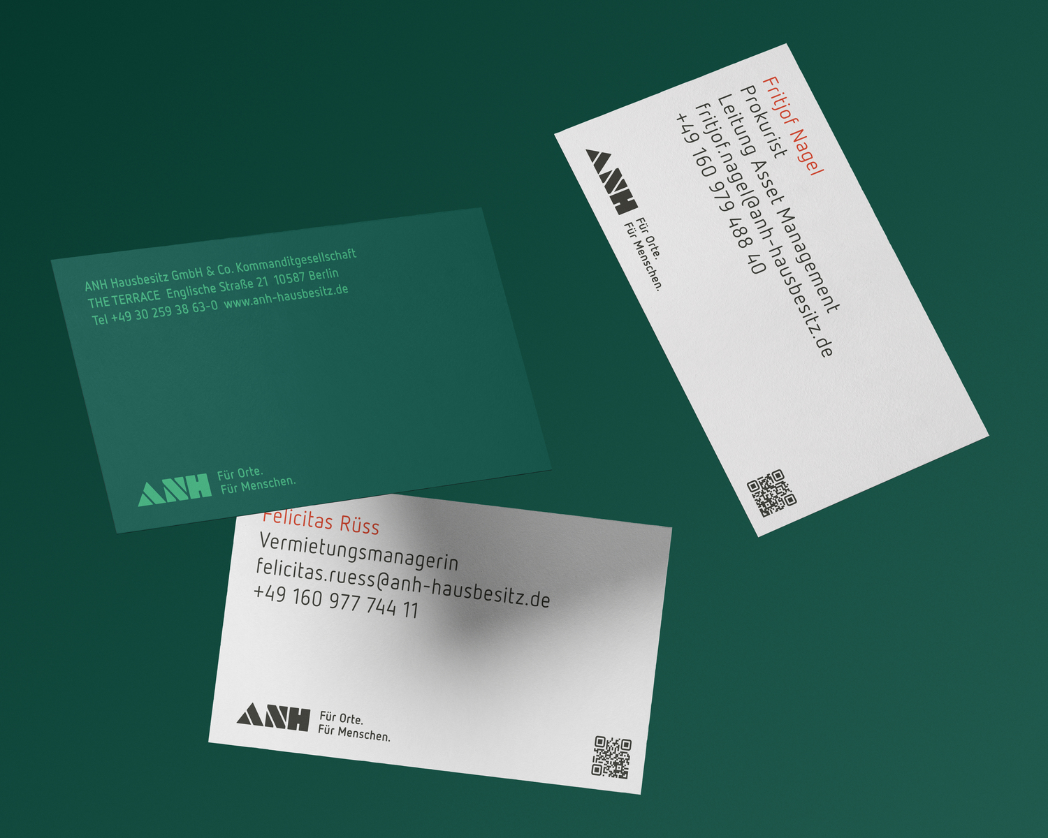 Gestaltung und Produktion der ANH Geschäftsausstattung