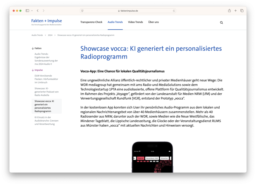 UI/UX Website Fakten+Impulse der Medienanstalten