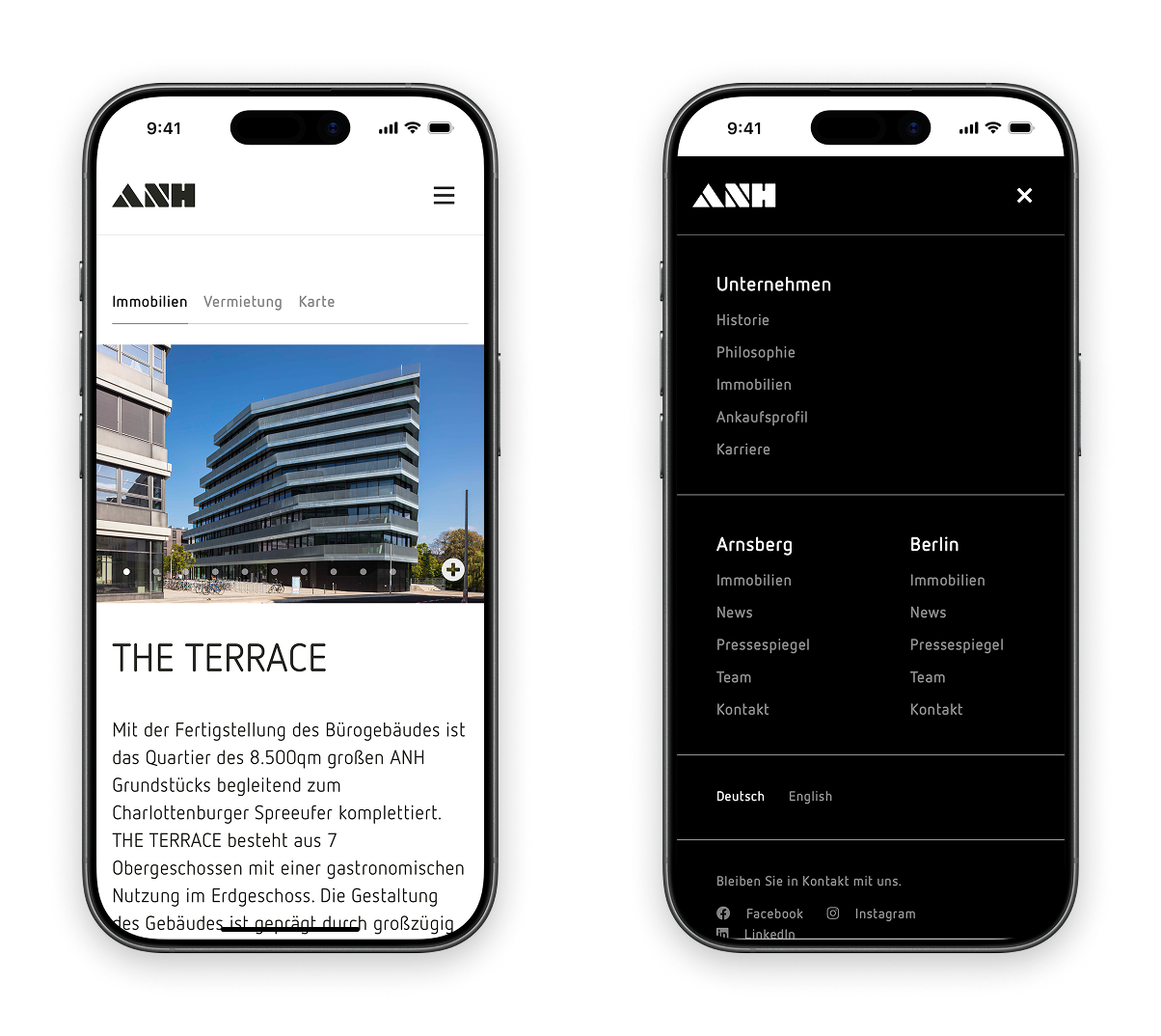 ANH Website UI Screens