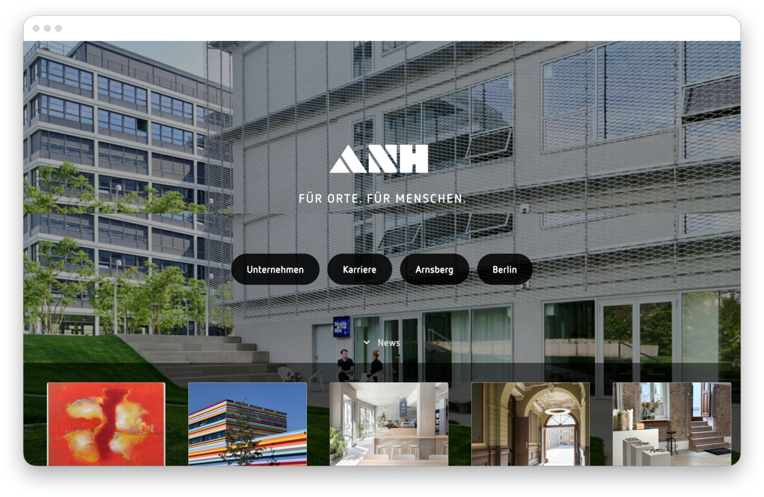 ANH Website UI Screens