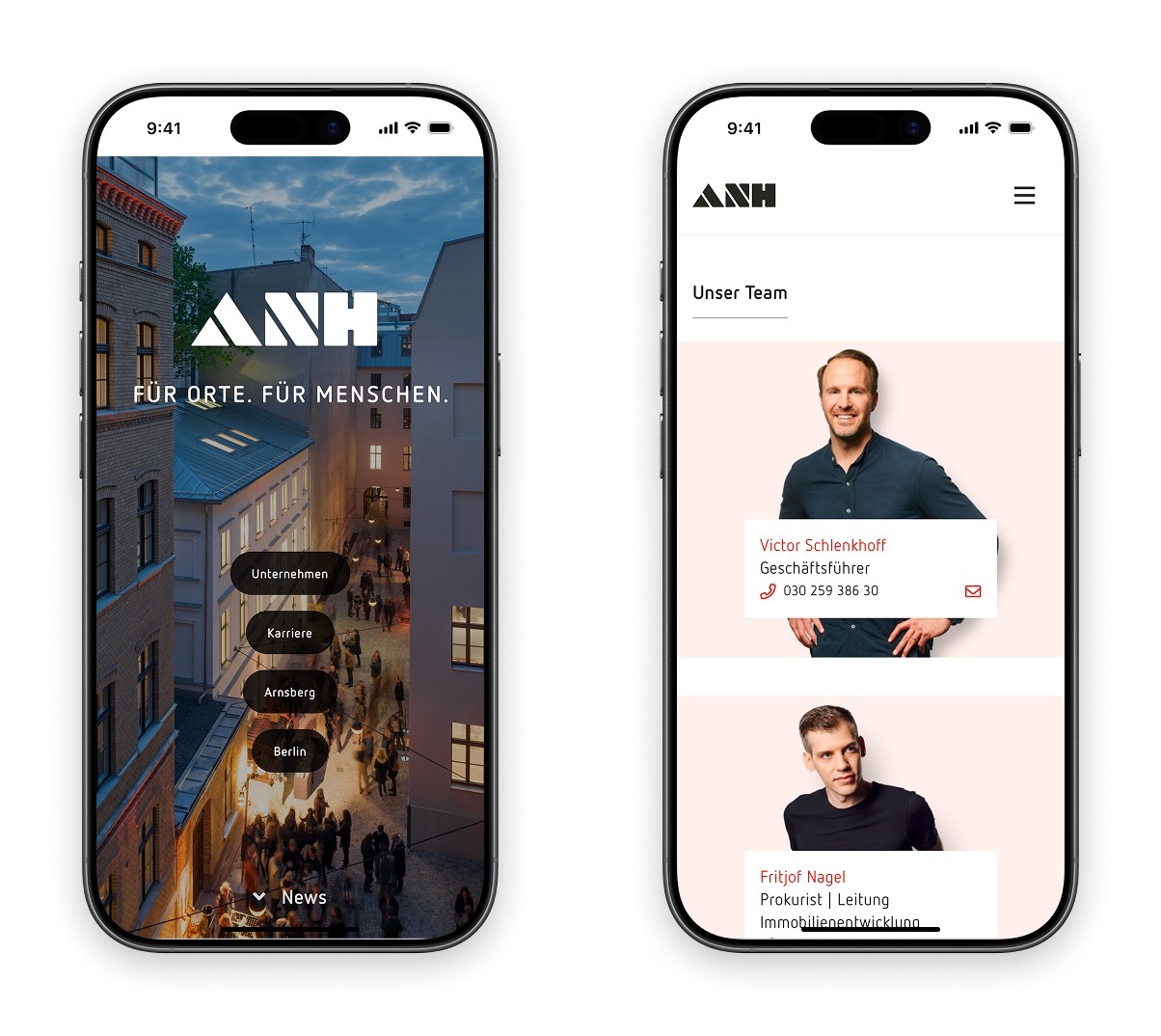 ANH Website UI Screens