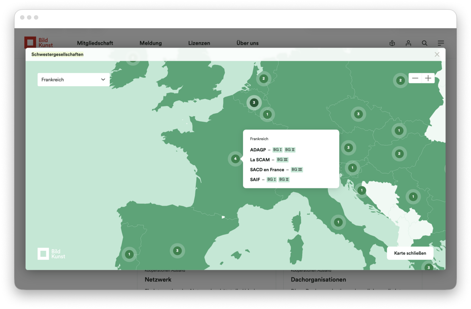 Screenshot der kompletten Seite UI UX