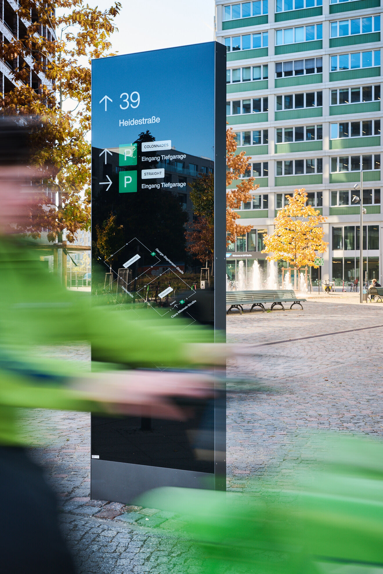 Planung und Umsetzung des Wegeleitsystem Quartier Heidestraße