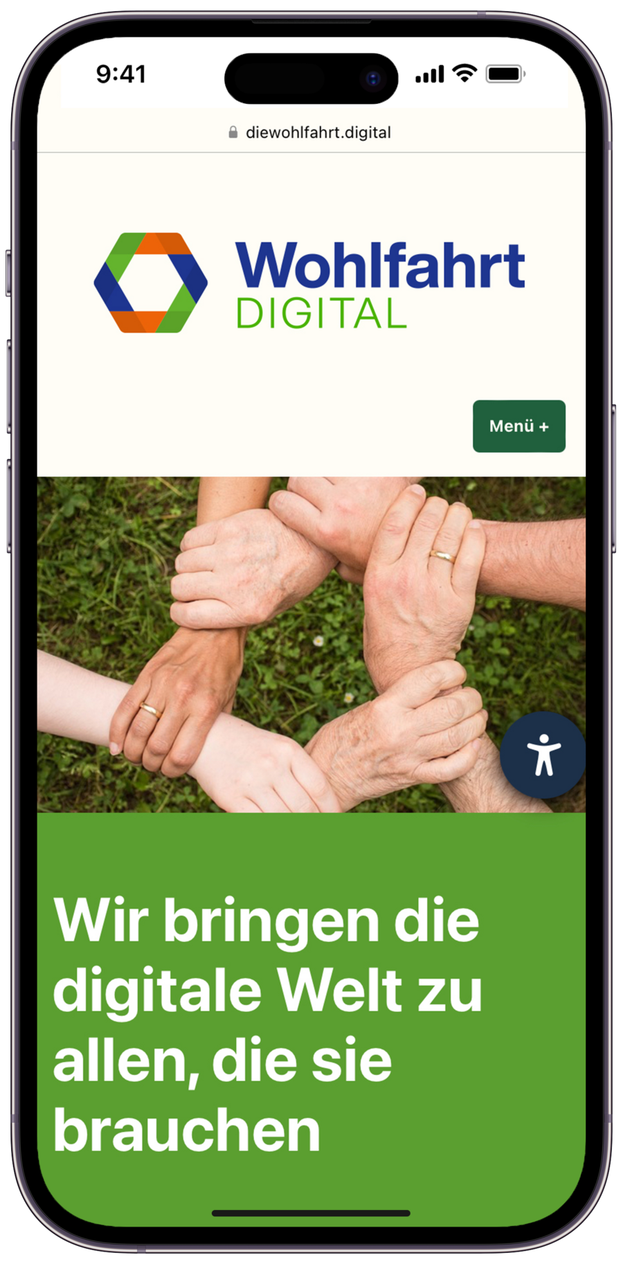 Neugestaltung der Wohlfahrt digital Website