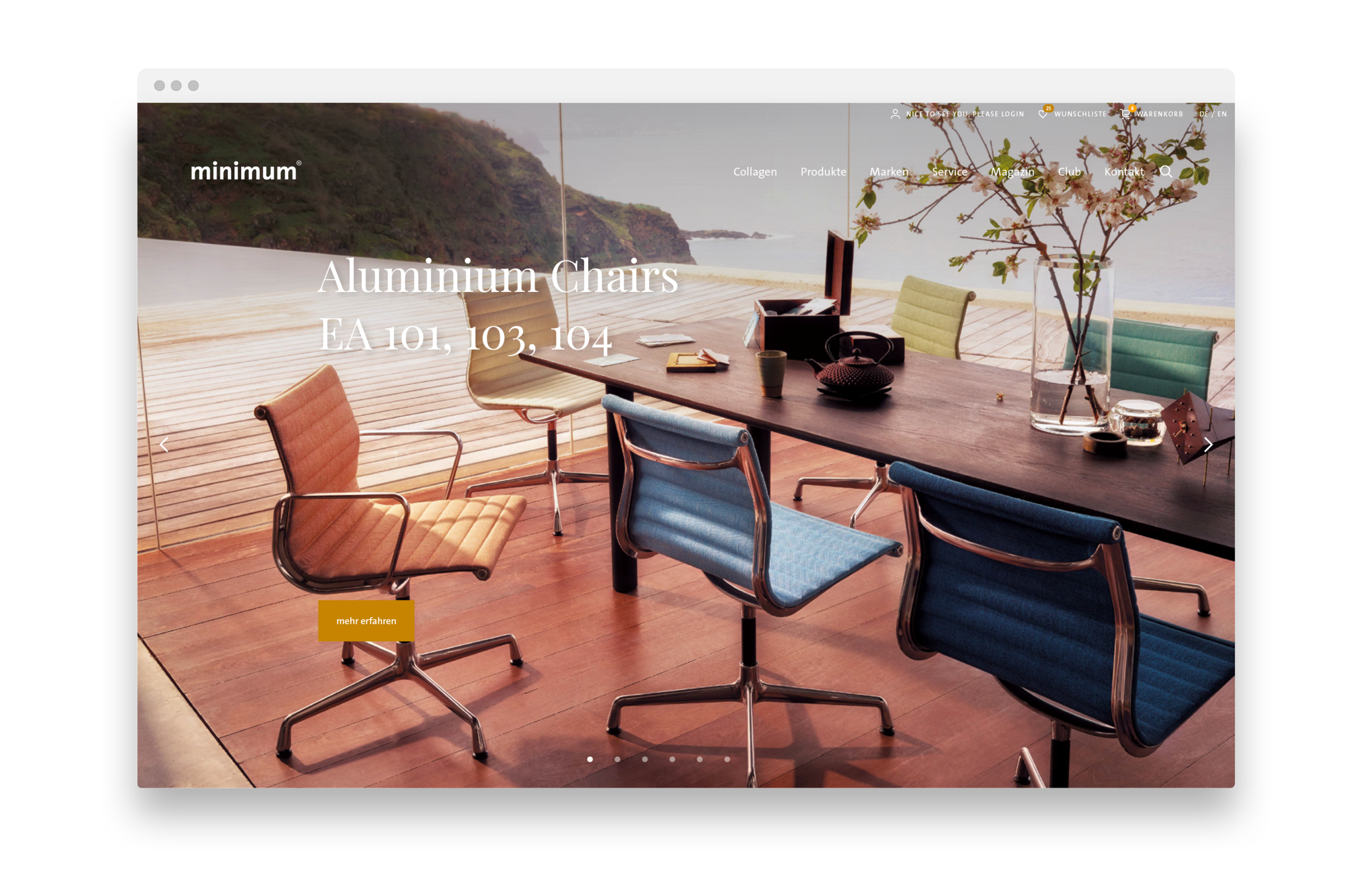 Webshop UI UX für minimum einrichten